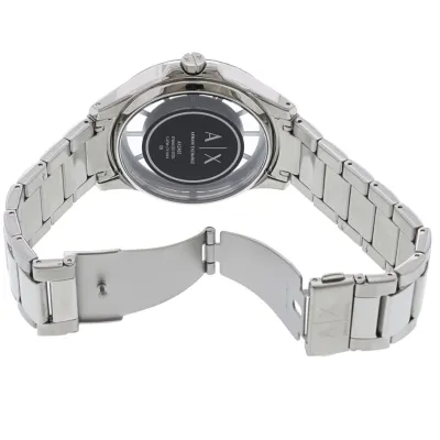 Armani Exchange Hampton Grey Dial Silver Steel Strap Watch